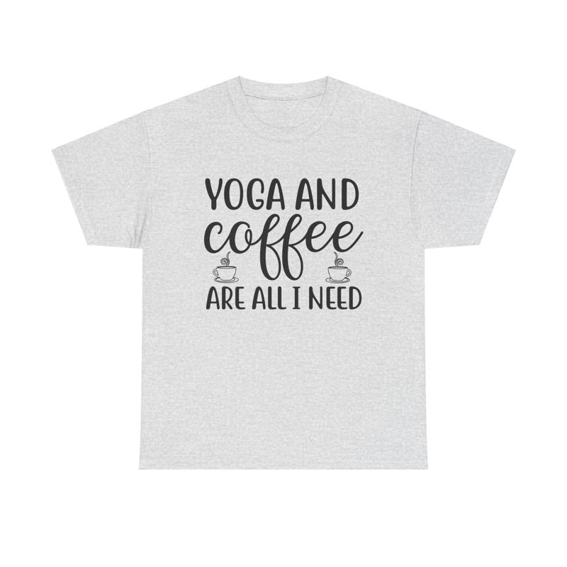 Yoga Fitness Quotes - Yoga ve Kahve Tişörtlü komik zen