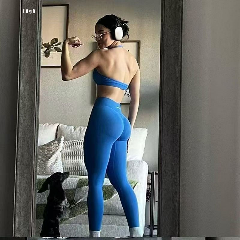 Yoga Fitness Logo Design - Df Logo Kadın Dikişsiz Spor Tayt