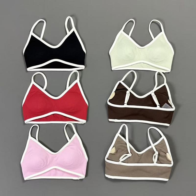 Yoga Fitness Matte - Kadınlar Kontrast Çizgili Yoga Sütyeni V